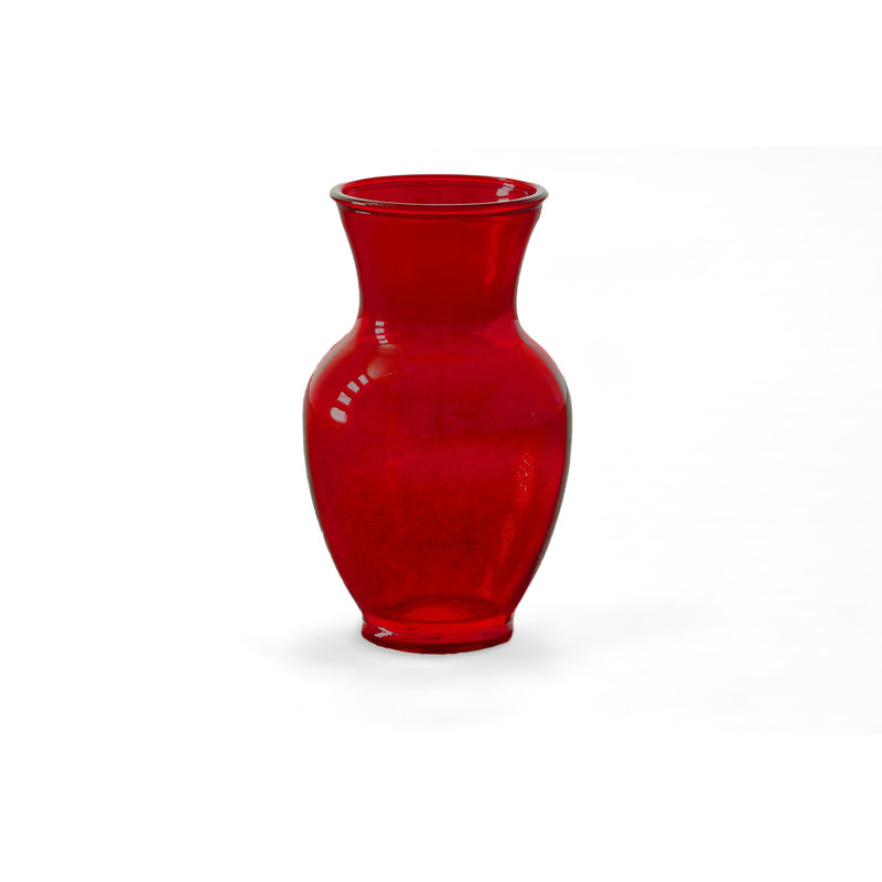 Grand vase en verre gingembre rouge - H 11,00 po