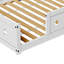 Solid Wood Montessori Floor Bed With Guardrails,  EU Single & Double Sizes, White-896744715