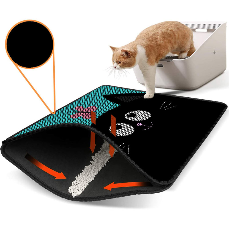 Premium Cat Litter Mat, 18 x 24 inches | 50% PVC / 50% Polyester, Machine Washable & Vacuum Friendly | Durable, Easy-Clean Design for Pet Owners | Protect Your Floors from Litter Messes