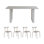 Simple white rectangular rock dining table set