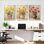 Ensemble de 3 tableaux muraux sur toile, motif bouquet de fleurs, pour salon, chambre et décoration intérieure.