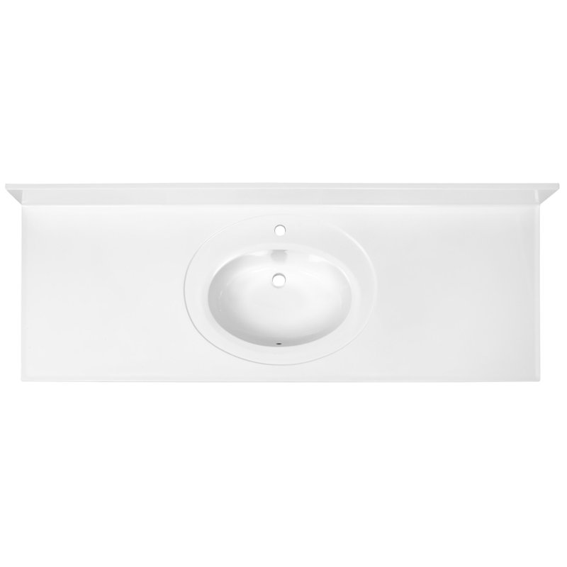 Cultured Marble Vanity Top with Backsplash, Single