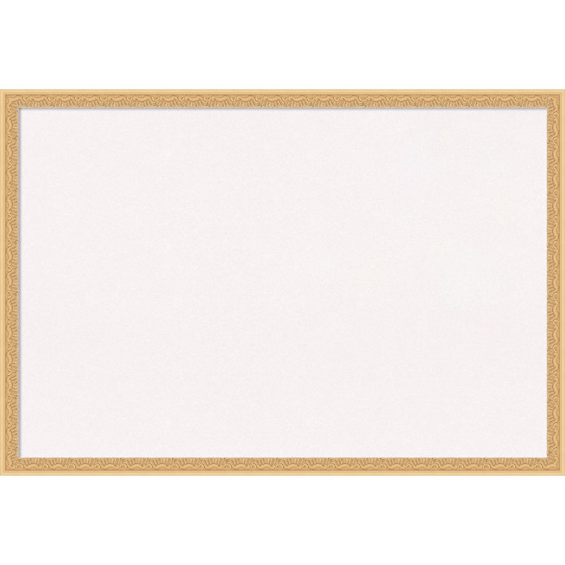 Tableau en liège encadré de bois doré Bethany, babillard en liège blanc, tableau d'organisation, tableau d'affichage, Blanc