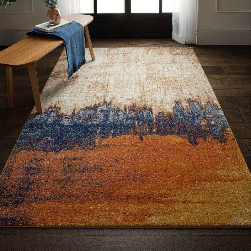 Tallapoosa Distress Orange Rug, Rectangle 160 x 230cm