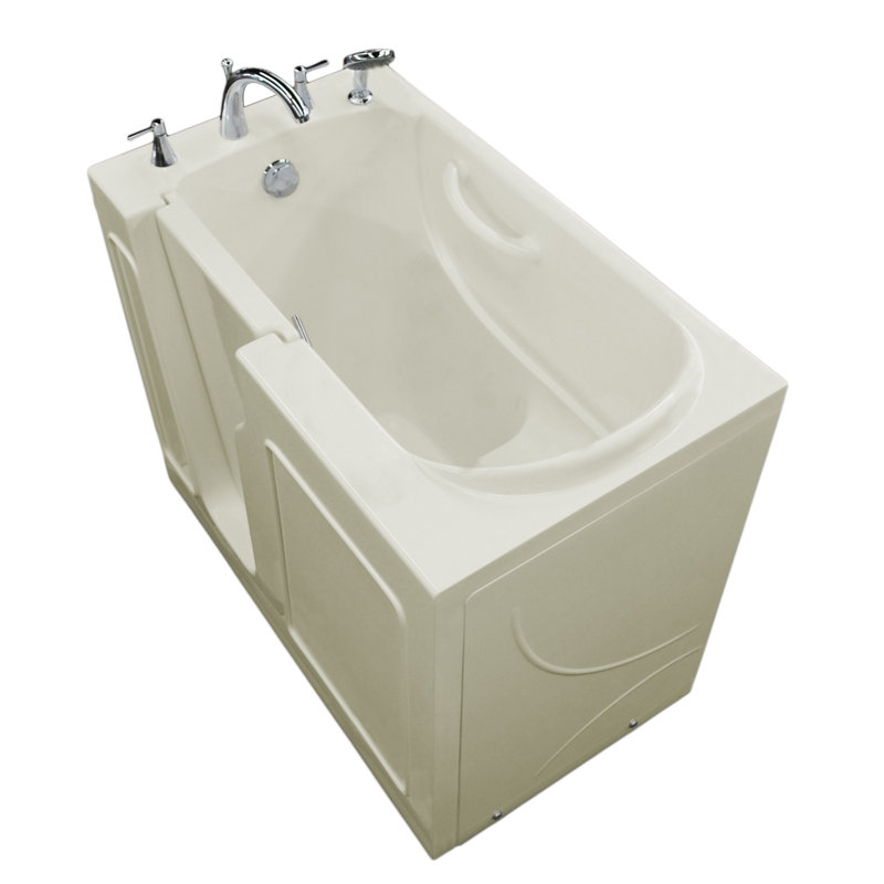 Prairie 46" x 26" Walk in Soaking Bathtub, Biscuit, Left