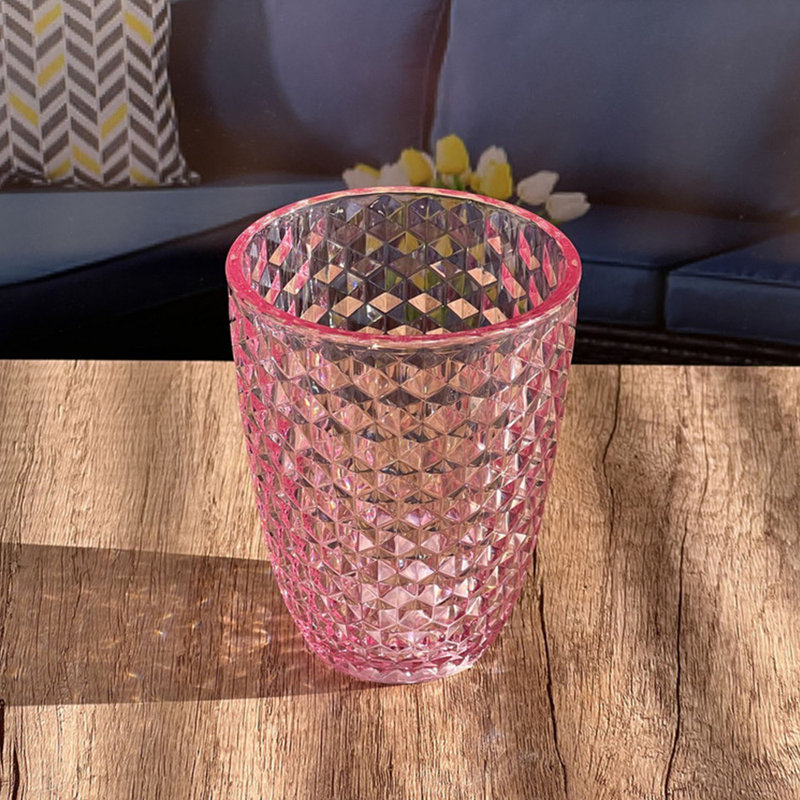 Verres en diamant taillés en acrylique, 12 oz liq., Rose