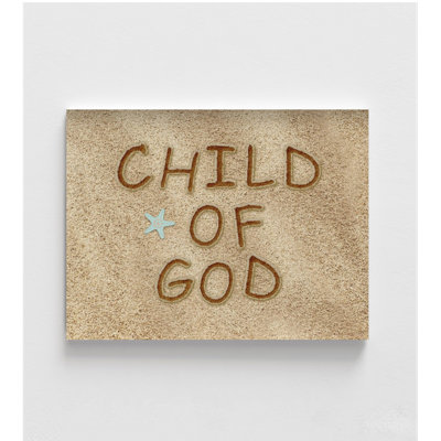 «Child of God Sand» par Tara Moss, impression d'affiche de plage de sable, décoration de petite maison de plage, affiche de décor de bord de mer, chambre chrétienne