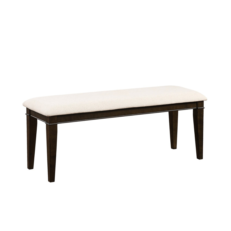 Banc de salle à manger brun foncé avec siège de 48 pouces et revêtement beige pour une qualité éternelle et un attrait constant