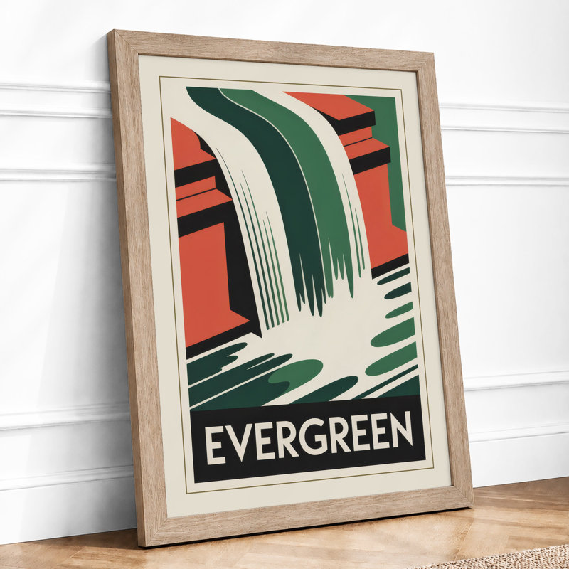 Evergreen Falls Art Deco - Print, Oak, A4 - 29.7 x 21.0 cm