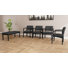Ensemble de meubles de qualité commerciale en acier Lenox | Chaise 4 invités et banc 2 places