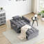 Lit pliant gris foncé, accoudoirs roulés, pour petits espaces, velours brun, espace de vie principal