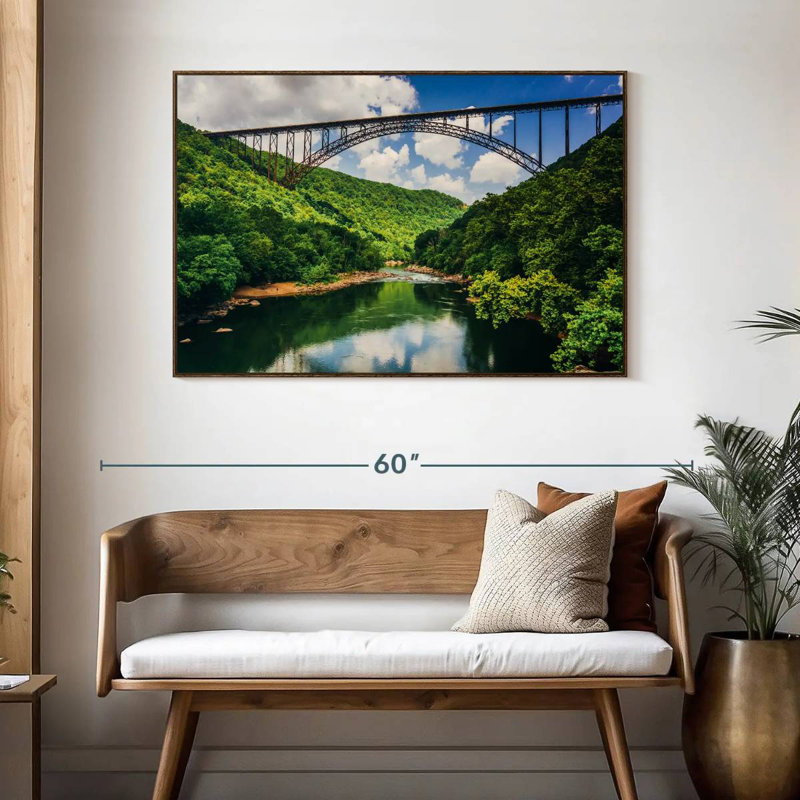 Pont New River Gorge, 46 po x 31 po, Cadre flottant noyer