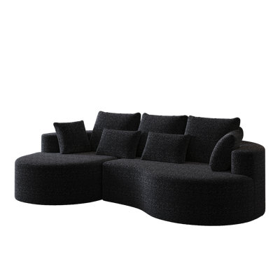 Spacious Chenille Sectionals, Modern Black Couch For Living And Bedroom