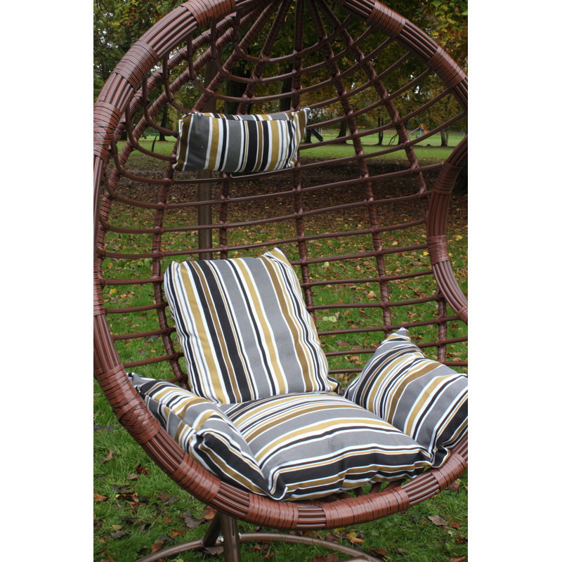Giguere Garden Patio Swing Chair with Stand, Brown