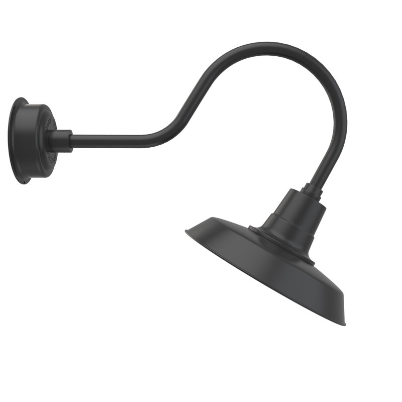 Luminaire de grange d’extérieur à del Haleigh, H 8 po x l 14 po x P 12 po, Noir mat
