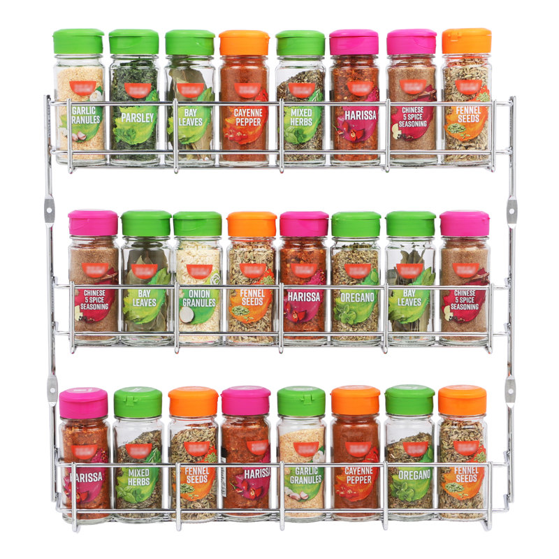 Buckingham Spice Rack Wall Mounted Kitchen Cupboard Storage Organiser , 3 Tier, 35 cm