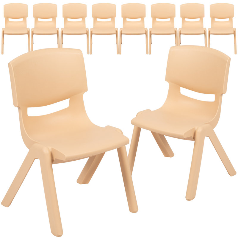 Chaises préscolaires empilables en plastique Demaio Goddard, Naturel, 12"
