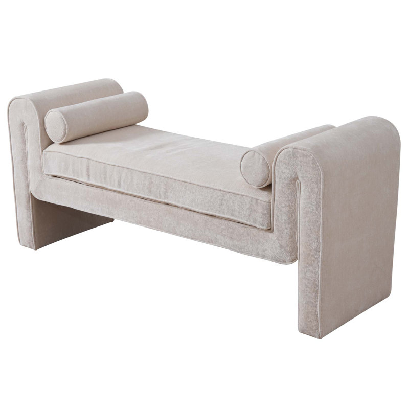 Banc Regent en chenille crème
