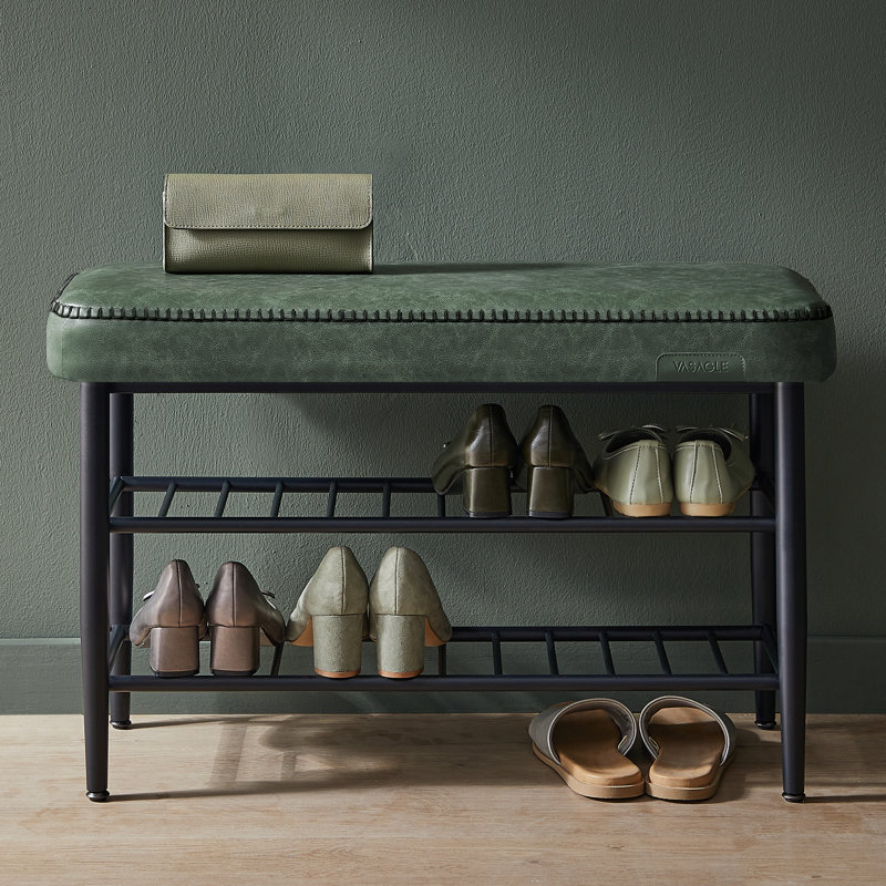 8 Pair Shoe Storage Bench, Forest Green
