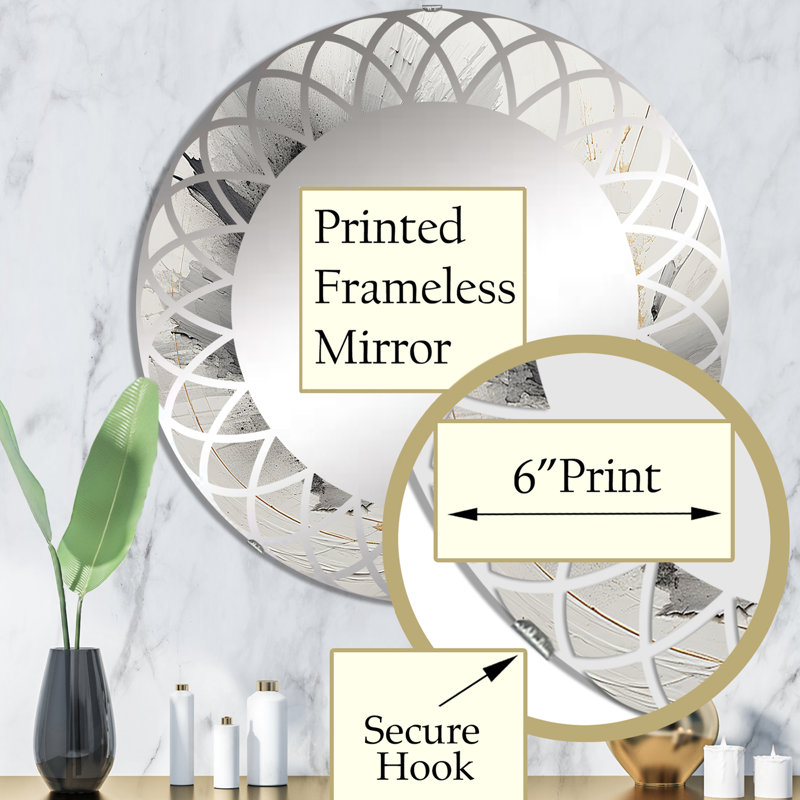 Wininger - Miroir mural moderne rond, 32 po x 32 po