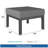 Set Of 2 24" Aluminum Patio Ottomans With Dark Gray Cushions, All-Weather Footrests