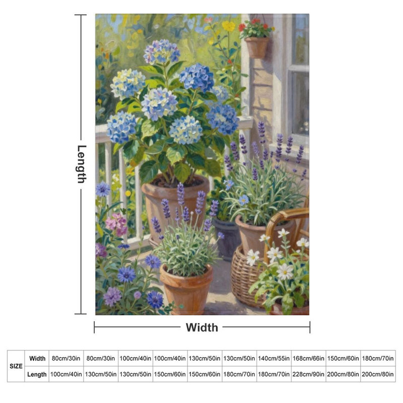 Jeté en flanelle Hydrangeas, 30 po x 40 po