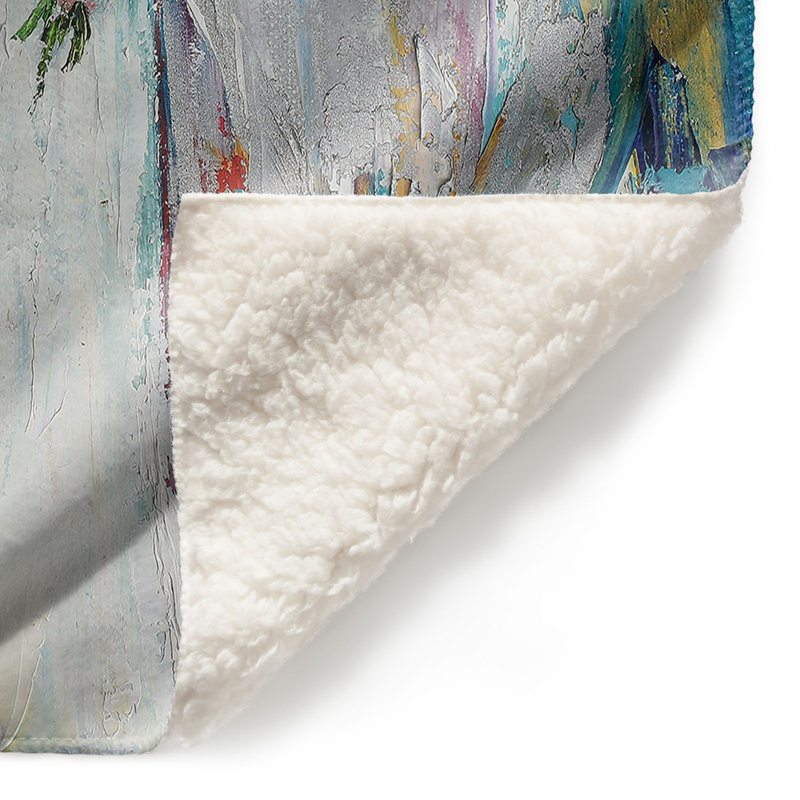 Couverture sherpae ange avec des fleurs, l 68 po x L 80 po