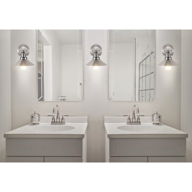 Éclairage pour meuble-lavabo en métal Bagatelle, Nickel, 1