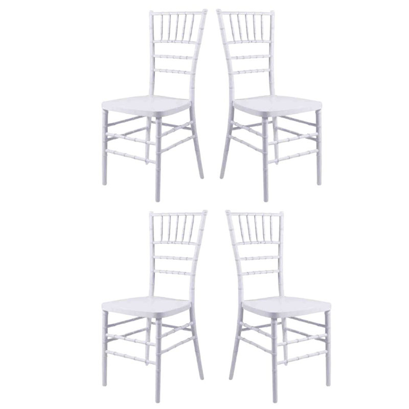 Ensemble de 2 chaises Chiavari ToughResin Mono-Frame par Chivari, Acier, Naturel, 4