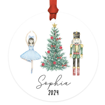 Custom Sugarplum Fairy Nutcracker Metal Christmas Ornament