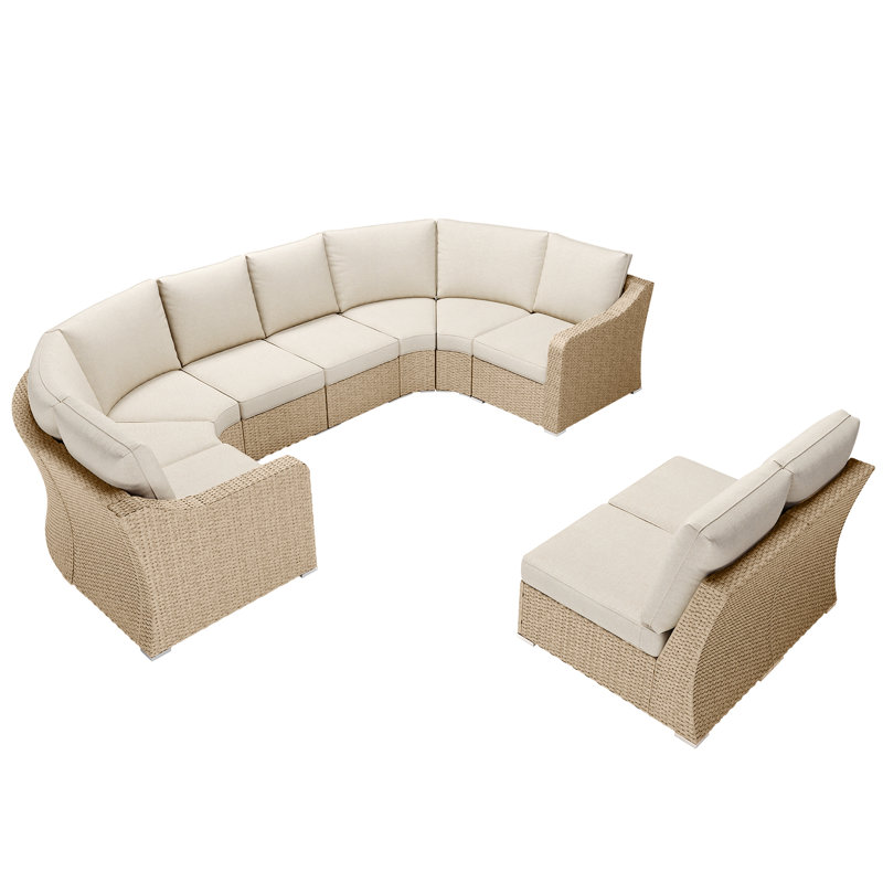  Ensemble de mobilier d'extérieur 10 pièces, 8, Marron clair