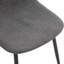 Chaise et table multifonctionnelles avec pieds réglables, texture en bois naturel, métal noir, chaises en lin gris foncé