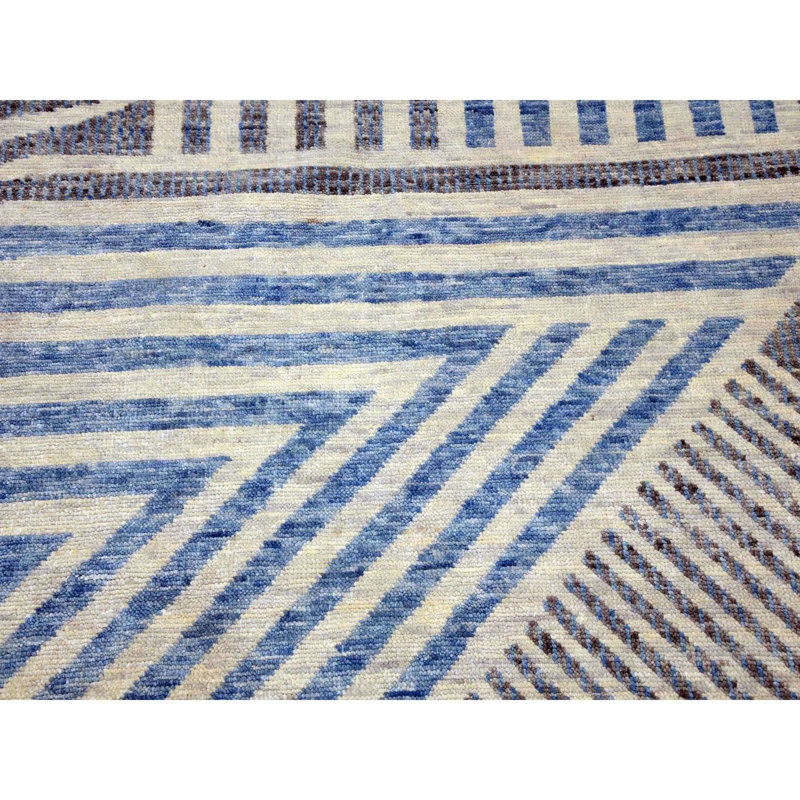 Velie One-of-a-Kind Rectangle 9'0" X 12'0" New Age Area Rug in Blue