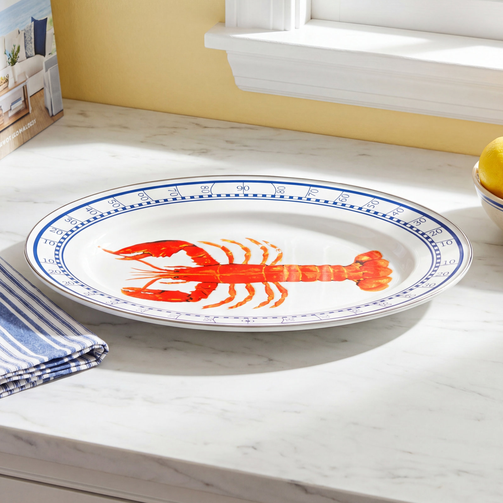 Lobster Oval Enamelware Platter