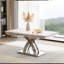 Ensemble de table de salle à manger 7 pièces blanc et argent avec 7 chaises blanches Boucle-485512217-485512222-485512223