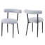 2 chaises de salle à manger, tissu gris, envoûtant, structure en métal 2 chaises, tissu, style moderne