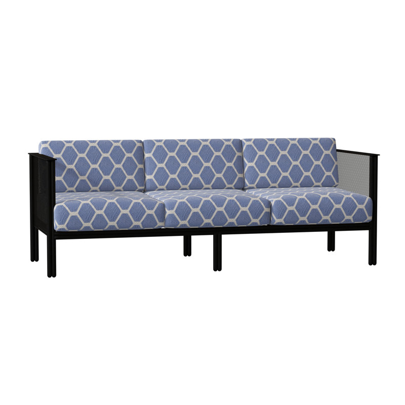 Canapé de patio Jax, Noir texturé, Tissage uni palette indigo Sunbrella®