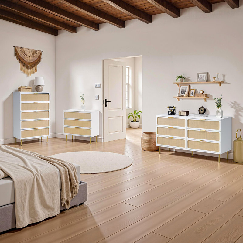3 Pieces Rattan Bedroom Set