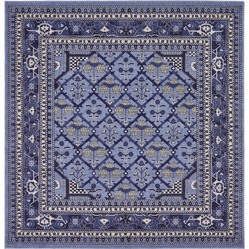 Tapis bleu Lesa, Carré 8 pi
