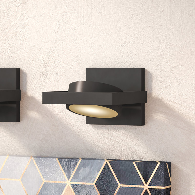 Garridan Dimmable LED Bath Sconce, Textured Black