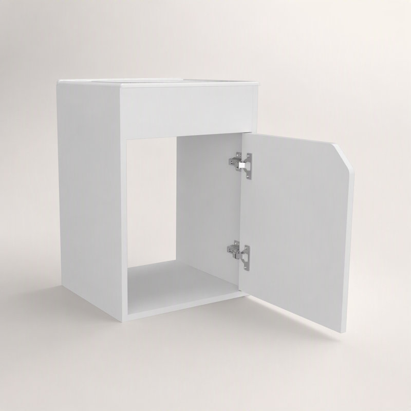 Meuble-lavabo flottant blanc avec porte