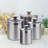 Cooks Standard Classic Stainless Steel Food Jar Storage Canister Set Medium, Airtight Containers with Glass Lid for Tea Coffee Sugar Flour Pantry Kitchen Counter, 4-Piece-93266651
