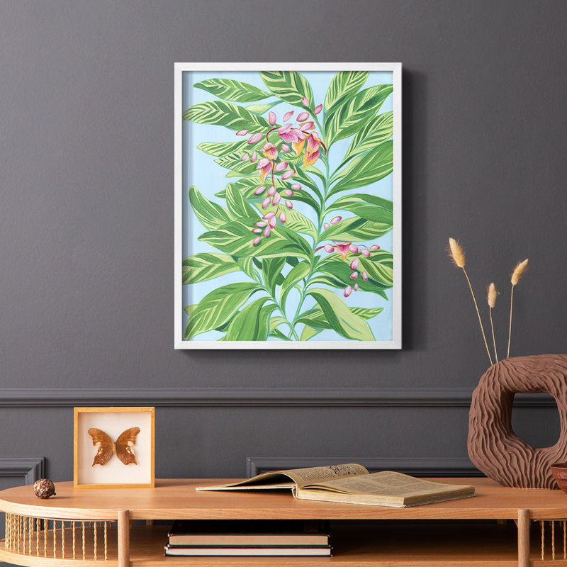 «Tropical Shell Ginger II», reproduction encadrée - bois massif, H 28 po x l 22 po, Blanc
