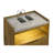 Nolan Nightstand With LED Cubby, Drawer And Marble Top, Brown Wood