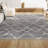 Cantera Shag Plush Tassel Moroccan Tribal Geometric Trellis Gray/Ivory Rug-468384347