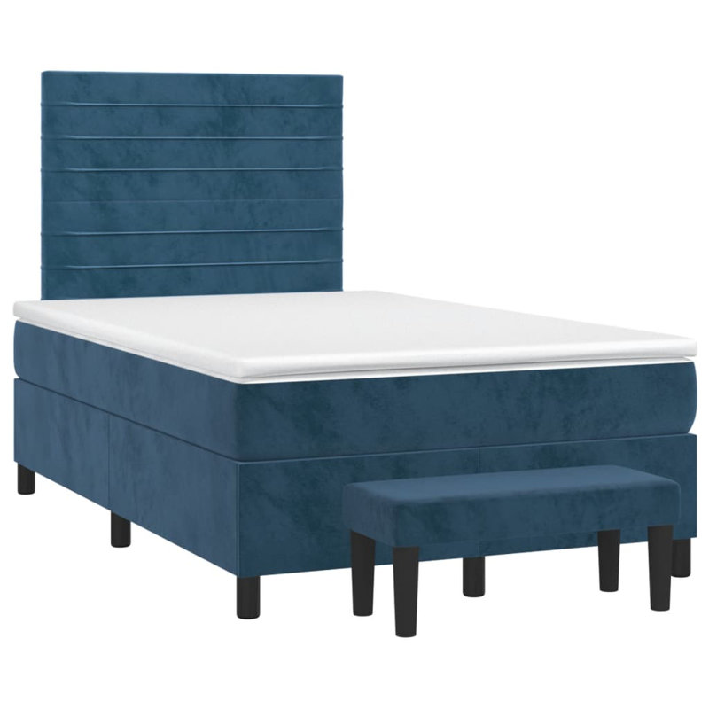Lit sommier avec matelas Vidaxl bleu foncé, Bleu