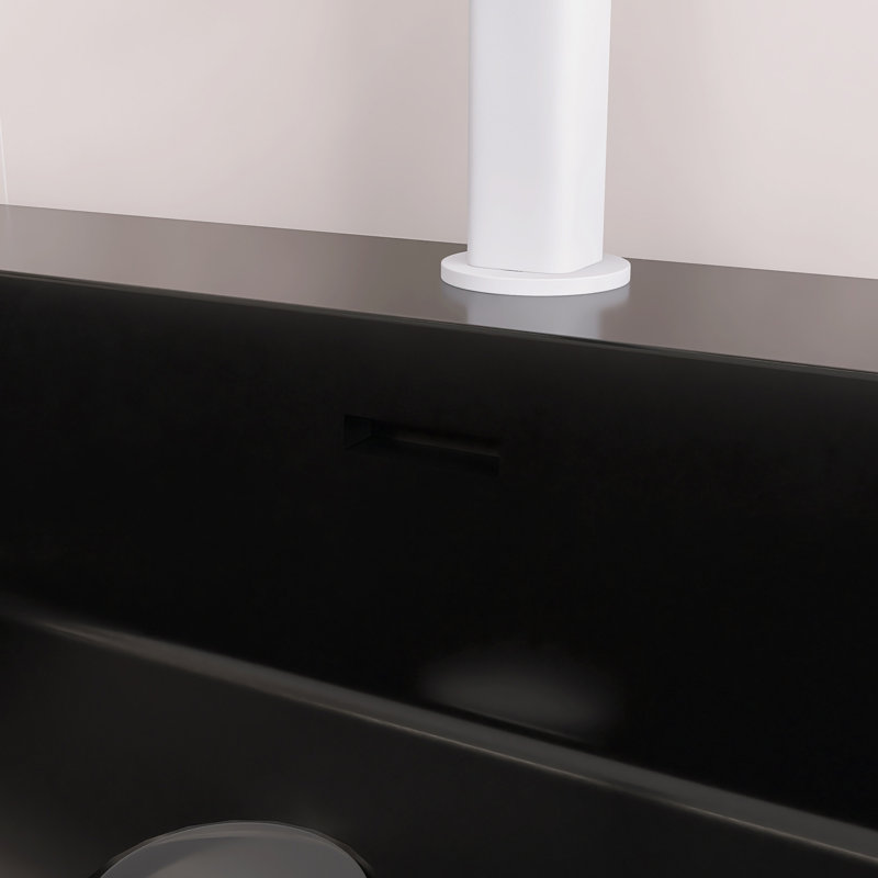 Meuble-lavabo mural 24 po avec lavabo, Gris, Noir