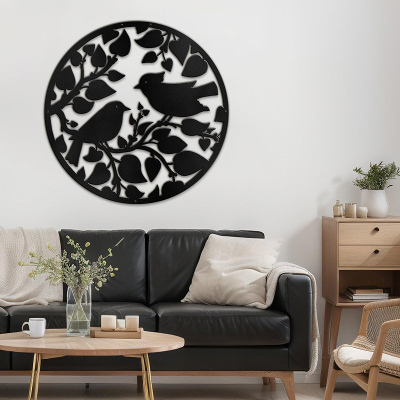 Wall Decor Metal, 24" H x 24" W x 0.05" D, Black
