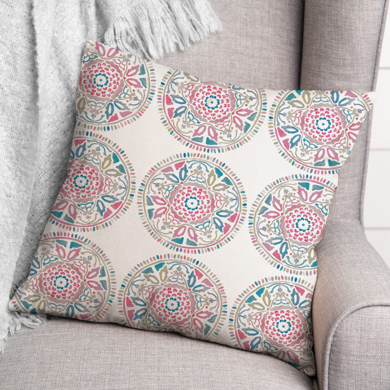 Outdoor Square Pillow Cover & Insert, Pink