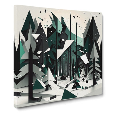 Winter Forest Suprematism No.2 - Wrapped Canvas - Framed Print